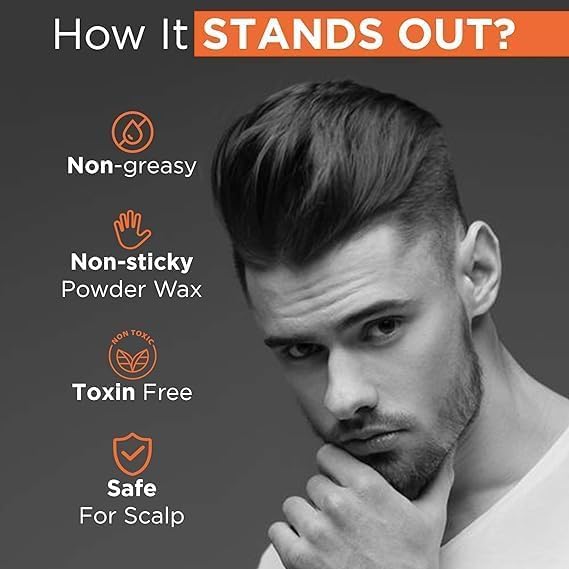 Hair Volumizing Powder Wax 20g For Strong Hold, Matte Finish Hair Styling Natural & Zero Toxin Hair Styling Powder,White