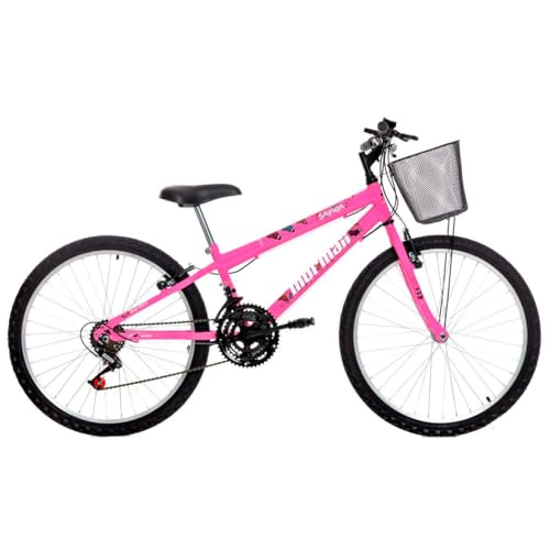Mormaii Bicicleta Aro 24 Safira MTB 18V V-Brake Rosa Chicle