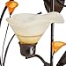 Zingz & Thingz Beauty in The Petals Collection Floral Lily Tealight Candle Wall Sconce, 15x7.5x3.5, Amber Lilies