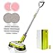 VMAI Cordless Electric Spin Mop with LED Headlight, Water Spray, 300ml Water Tank & Plastic Head, Powerful Floor Cleaner Up To 60mins, Polisher for Hardwood, Tile Floors, Quiet Cleaning/Waxing, Green