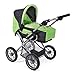 Bayer Chic 2000 - Wózek dla lalek Leni, 2 w 1 wózek dla lalek z wyjmowaną torbą do przenoszenia, Bumblebee, zielony, granatowy, 560-16