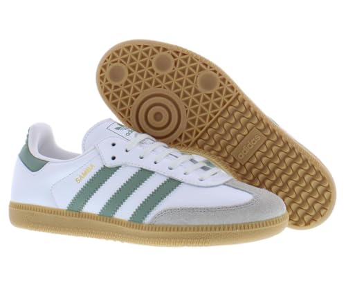 Image of adidas Samba GS Boys Shoes Size 7, Color: Mint Green /White /Gum