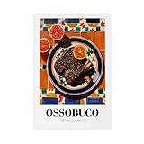 GLKISGFQ Ossobuco - Póster de pared en lienzo, impresión artística para decoración de sala de estar, dormitorio, 12 x 18 pulgadas (30 x 45 cm)