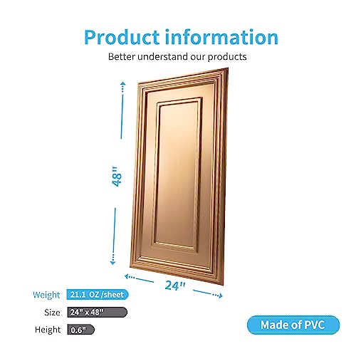 Image of Art3d Drop Ceiling Tiles, 24x48in. Bronze (12-Pack)