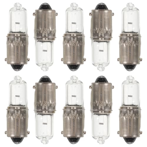 Healifty Lot de 10 Ampoules de Tableau de Bord Ba9s 12v 10w, Ampoules LED Miniatures D’éclairage Intérieur Automobile pour Voiture et Moto, Remplacement Témoin Lumineux Stable