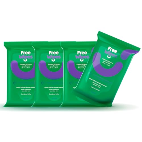 Free Wipes Lenço Umedecido Antisséptico - Pack com 4 unidades