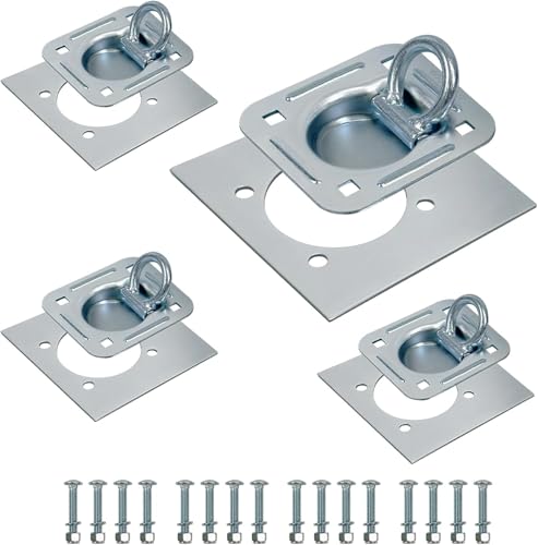 Anneaux D'arrimage en D,Crochet Arrimage en D Traction,4PCS Anneau de Corde de Remorque encastré en Acier Inoxydable,Portant 2270Kg,pour Sécuriser...