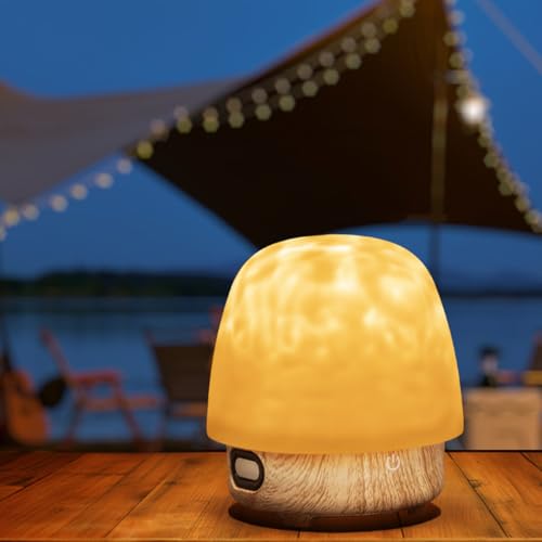 Thryonaxus Night Light & Bluetooth Noise Machine with Ocean Wave Projector Speaker Lampshade & Remote - 4 White Noise 16-Color Touch Dimming for Sleep & Relaxation (Log Color)