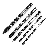 Verschleißfestigkeit DIY Center Drill, Multifunktionaler 5-teiliger Center Drill, Kunststoff Holz für Glaskeramikfliesen