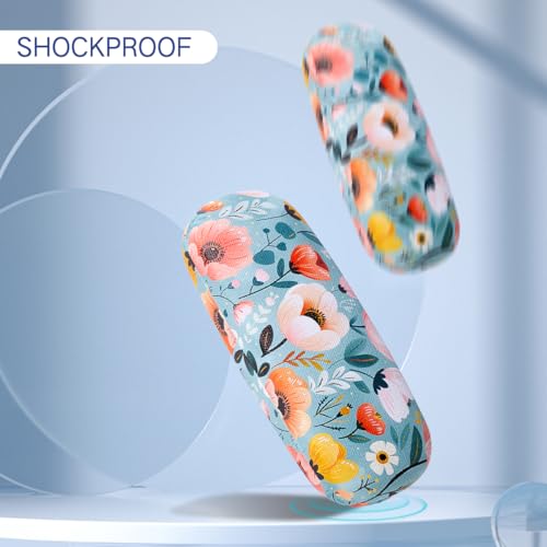 Image of PERFECTSIGHT Hard Shell Eyeglasses Case, PU Leather Protective Glasses Case, Cute Eyeglass Case for Women Men Girls