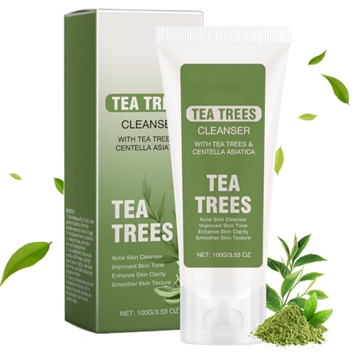 Tea Tree Face Wash,Tea Tree Acne Face Wash,Facial Wash with Tea Tree Oil,Tea Tree Foaming Cleanser For Acne,Tea Tree Natural Face Wash for Reduces Acne & Exfoliating & Pimples Wash for All Skin Types