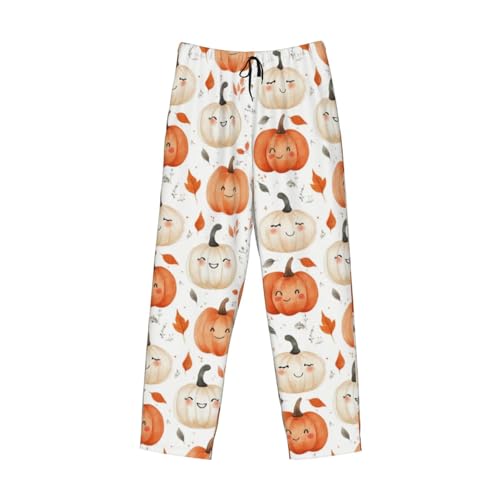 Pumpkin Mens Pajama Pants Cozy Lounge Baggy Lightweight Pj Pants Lounge Bottoms With Elastic Waist4