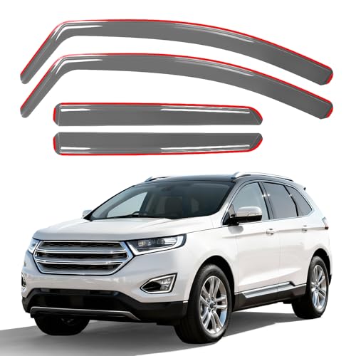 Aurorasters in-Channel Window Rain Guards for 2015-2025 Ford Edge All Trims (SE, SEL, Sport, Titanium, ST, ST-Line), Window Deflectors Window Visors for Ford Edge Accessories 2015-2025, 4 pcs