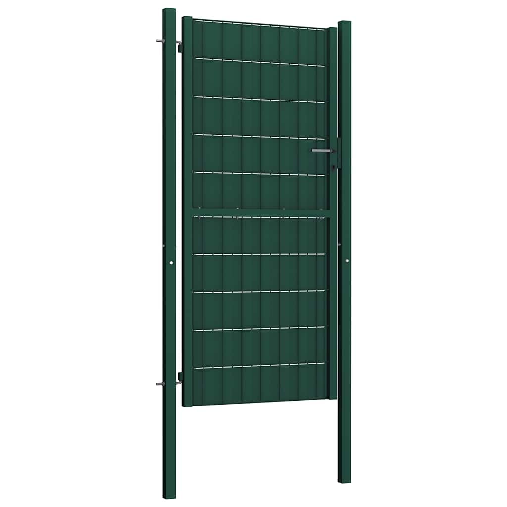Brama z PCW i stali 100 x 204 cm, zielona