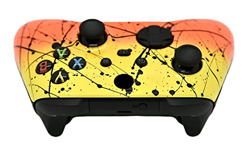 Image of Hand Airbrushed Fade Custom Controller Compatible with Xbox Series X /S & Xbox One (Series X /S Orange & Yellow)