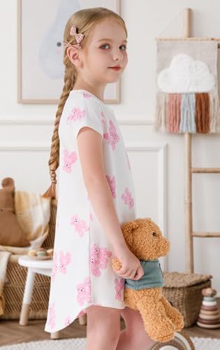 Girls' Cotton Dress, Soft Cartoon Comfortable Dresses, 3-12 Years3