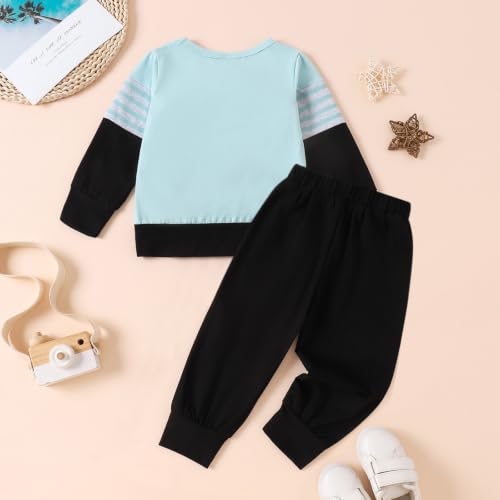 Image of FOCUTEBB Toddler Boy Clothes Baby Boys Fall Winter Outfits Long Sleeve Sweatshirt Top Jogger Pants Set Boys Outfit Set 12M-4T