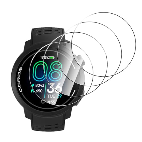 Natbok 4 Pack Tempered Glass for Coros Pace Pro Screen Protector,9H Hardness,Ultra Resistant,Anti-Fingerprints,No Bubbles,HD-Clear,Full Coverage Watch Film for Coros Pace Pro [Easy Install]