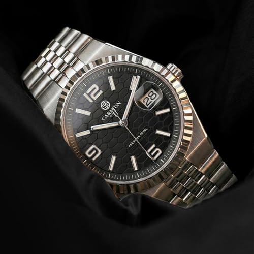 Image of Carlton London Rover Men Analog Watch, Round Dial, Stainless Steel Strap, Quartz Movement, 40 mm Case, Premium Wide Strap Design, 30M Water Resistant, Casual Formal Wear