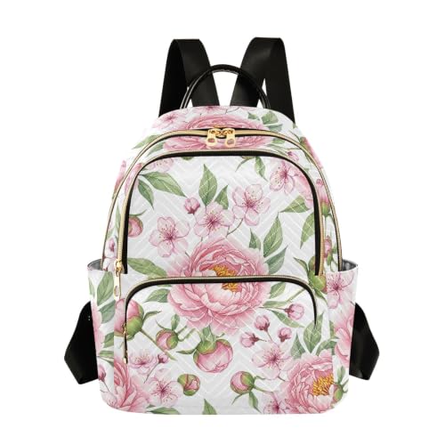 Sac à dos de jour aquarelles blanches avec poches zippées léger et spacieux