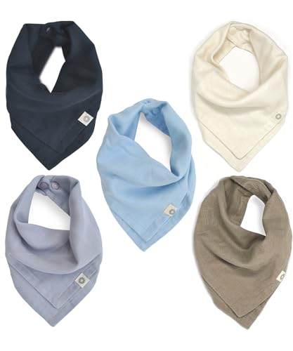 Image of Kishu Baby Indi - Fairtrade Organic Muslin Bandana Drool Bibs - Set of 5 (Success Bundle)