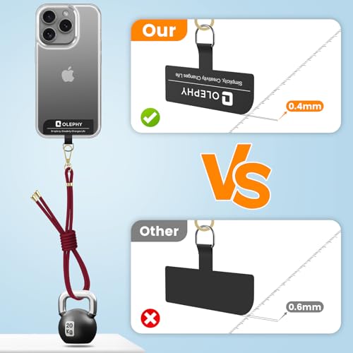 OLEPHY Crossbody Phone Lanyard Strap with 2 Pack Patchs - Image 2