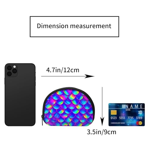 Portable Coin Purse Glowing Fish Scales Mini Zippered Money Pouch Card Holder2