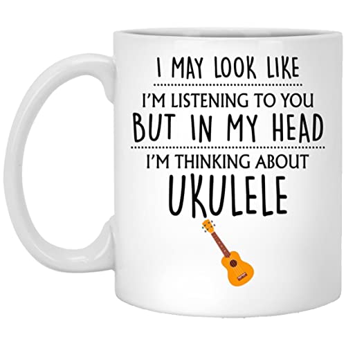 Ukulele Gift, Ukulele Mug, Funny Ukulele Gifts For Men, Him, Dad, Husband, Gift For Ukulelist, Ukulele Player, Playing My Ukulele Coffee Mug 11oz