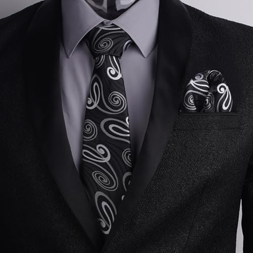 Image of Alizeal Mens 3 Pcs Long Sleeve Shirts Set | Pocket Square Necktie Perfect for Weddings Business Daily Wear