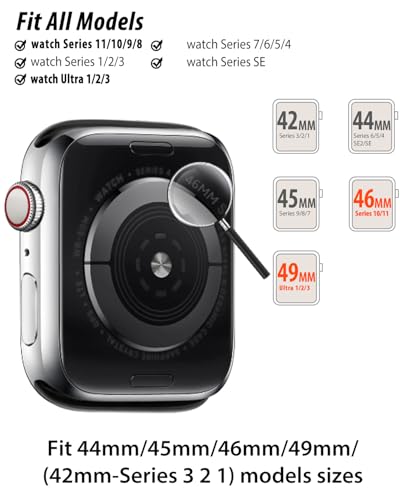 Image of Nylon Loop Sport Band Compatible with Apple Watch Bands 44mm 45mm 46mm 49mm 42mm for Women Men, iWatch Wrist Straps for Ultra 3 2, Se, Series 11 10 9 8 7, Breathable, Soft Band Ideal for Outdoor