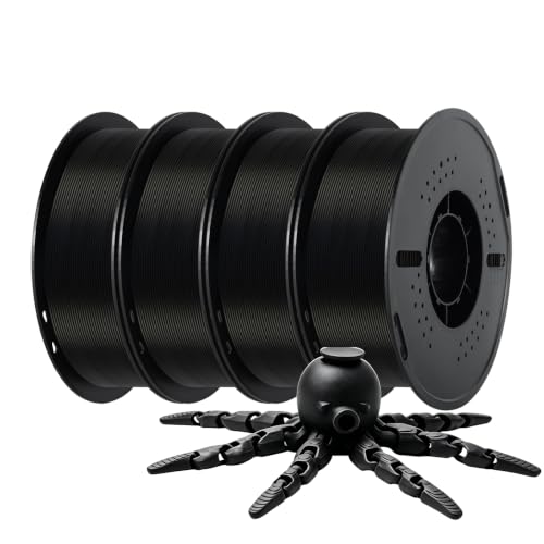 Image of Kingroon PLA 3D Printer Filament, Dimensional Accuracy + /- 0.02 mm, 4 kg Spool(8.8lbs), 1.75mm,4KG Black