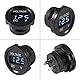 AEDIKO 2pcs DC 12V Car Voltage Gauge LED Display Waterproof Voltmeter Digital Round Panel Voltmeter Compatible with Vehicle Motorcycle Truck ATV UTV Car Boat