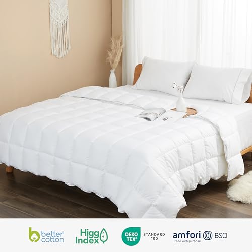 sunflower Comforter Twin Duvet Insert White Twin XL Comforter Down Alternative Filling 100% Cotton Shell All Season for Dorm Hypoallergenic Warm Breathable Noiseless Machine Washable with Corner Taps