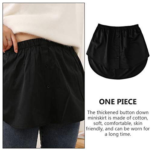 SOIMISS 1Pc Mulher Simples Moda Saia Falso Camisa de Lã para Roupas Casuais Preto XXL