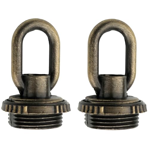 ZZHXSM 2PCS Crystal Lamp Inner and Outer Threaded Ring Fitting Bronze Zinc Alloy Threaded Ring Eye Nut Ring Nut Fixing Chandelier for Candelabra Lamp Traditional Chandelier Pendant Lamp
