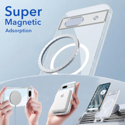 Image of Jkobi Lifetime Anti-Yellow MagSafe Compatible Clear Back Cover Case for Google Pixel 7a (Sleek Hard Crystal | Shockproof and Camera Protection)