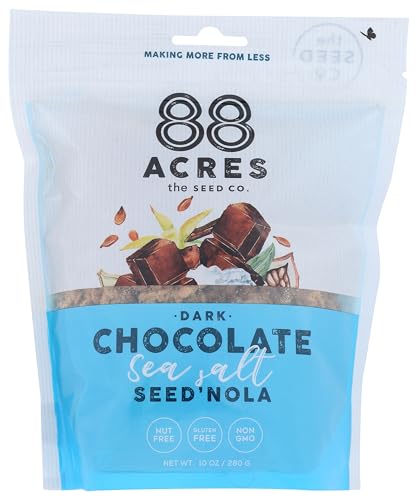 88 Acres Seed Granola | Gluten Free Nut Free Non GMO School Safe Healthy Vegan Breakfast Cereal | 1 Pack (Dark Chocolate Sea Salt)