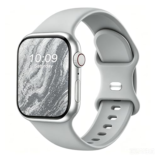Image of Sport Bands Compatible with Apple Watch Band Women Men 40mm 38mm 41mm 42mm 44mm 45mm 46mm 49mm ,Soft Wristband Waterproof Replacement Strap for iWatch Bands Series 11 10 9 8 7 6 5 4 3 2 1 SE Ultra Gray