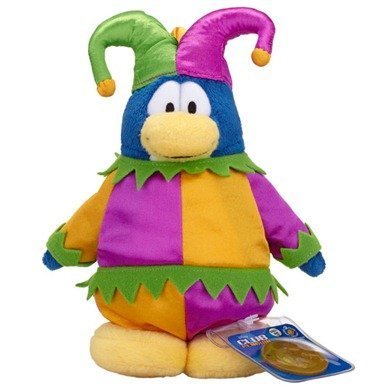 Disney Club Penguin 6.5 Inch Series 10 Plush Figure Jester Includes Coin with Code! by Jakks Pacific