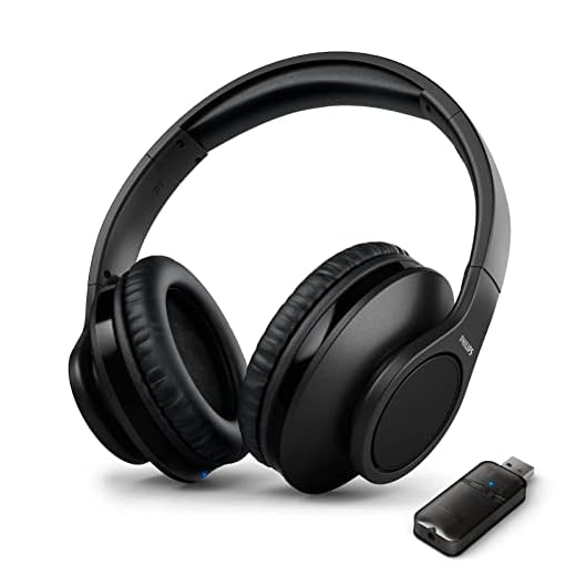 Philips Wireless Headphones for TV Watching with Home Cinema Sound and Low Latency, TV Headphones Wireless with Bluetooth USB Transmitter Over The TV Ear Bluetooth Headphone Easy to use, 18h Playtime