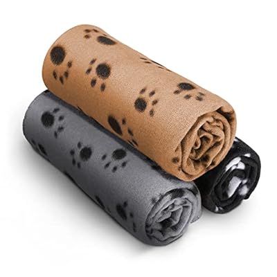 FurDreams 3pk Large Machine Washable Pet Blankets - Luxury Soft Flannel Fleece Throw - Dog Cat Hamster Guinea Pig Rabbit Fur Baby - Soft And Breathable, Multiple Uses, Lightweight, Easy Care