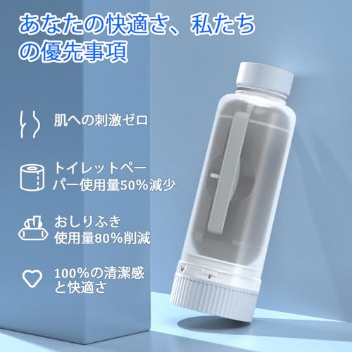VITCOCO おしり洗浄 携帯ビデ シャワートイレ 高水圧 大容量 500ml 軽量 2つの圧力モード付き 旅行 トラベル トイレ電動トイレスプレー パーソナル衛生洗浄/産後ケア/デリケートケア 日本語説明書付 の商品画像 5
