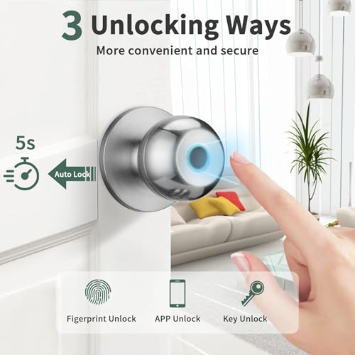 Bouton de porte biométrique avec contrôle par application mobile - 4
