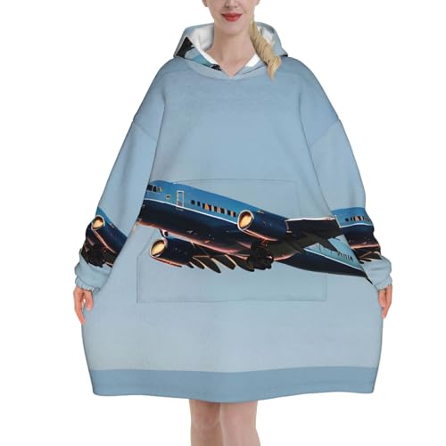 Couverture surdimensionnée contre le froid hivernal avec imprimé avion confortable