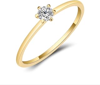 Anel Solitário Noivado Ouro 18k Solitário Pedra Zircônia Banhado