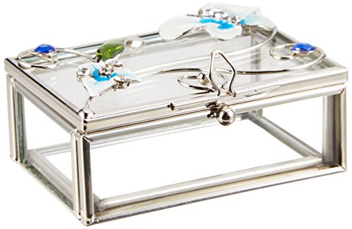 StealStreet SS-A-38107, New Blue Butterfly Decoration Jewelry Box Container Jewel Ring Holder