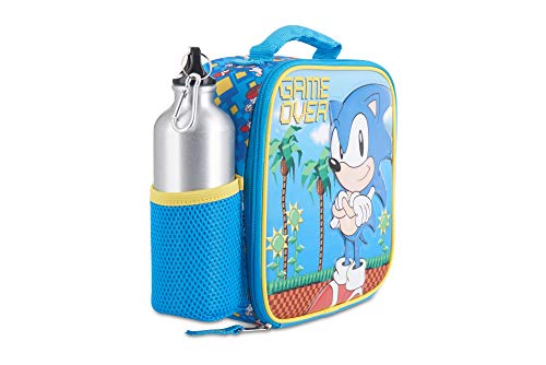 Ai Accessory Innovations Sonic Lunch Box Set For Boys & Girls, Stainless Steel Water Bottle With Carabiner Clip And Ice Pack, Insulated & Waterproof Lunch Bag With Zipper, 4 Pieces #TOP1