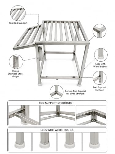 Image of STAINLESS STEEL TUSLI STAND | 12 /12 /12 ( L / W / H ) STAND WEIGHT 5 KG| HEAVY DUTY| NON- SLIP FEET