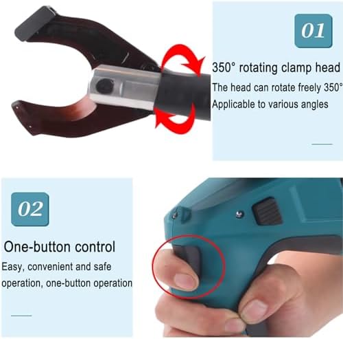 Battery Operated Hydraulic Cable Cutter - Electric Wire Tool Kit for 85/105/120mm Copper/Aluminum Cables with LED Display & 18V Battery - Heavy Duty Cable Cutting Solution