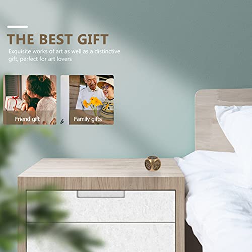 EXCEART Vintage-Ornamente Spielzeug Antike Messing Feng Shui Würfel Metall Finger Top Spinner Cube Angst Rotierenden Spielzeug Glück Reichtum Ornament für Kinder Erwachsene Wohnkultur